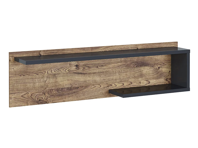Etagère murale coloris chêne, graphite - Longueur 150 x Profondeur 25 x hauteur 42  cm