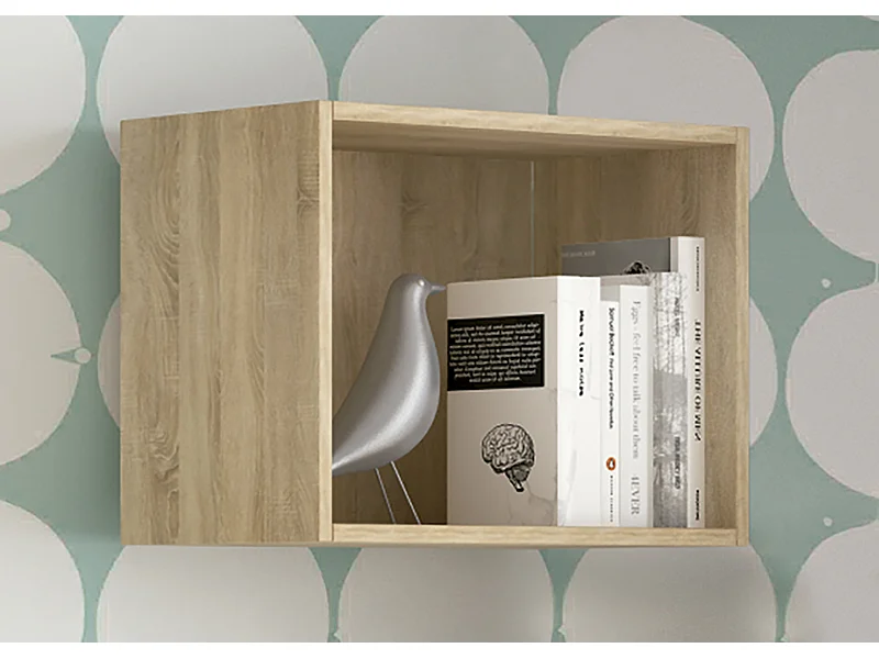 Etagère cube coloris Chêne cambrian - Longueur 50,5 x profondeur 27,9 x hauteur 38 cm