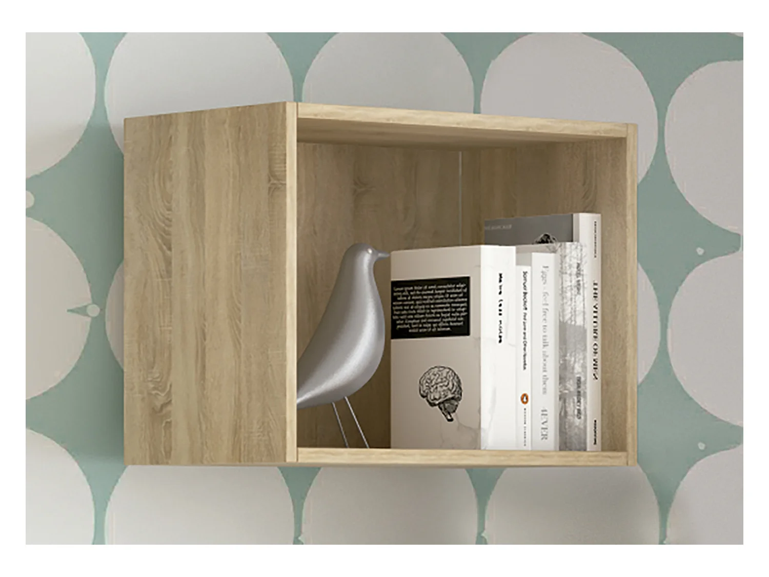 Etagère cube coloris Chêne cambrian - Longueur 50,5 x profondeur 27,9 x hauteur 38 cm