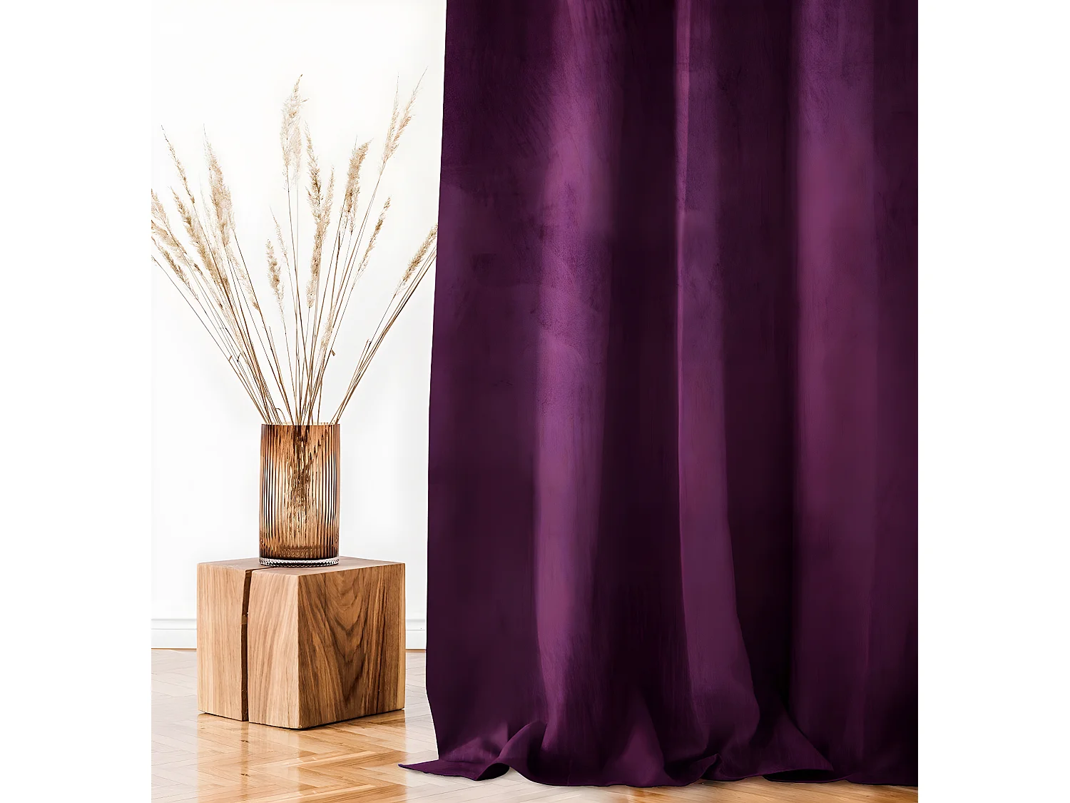Rideau VELVET violet velours 140x270 ameliahome