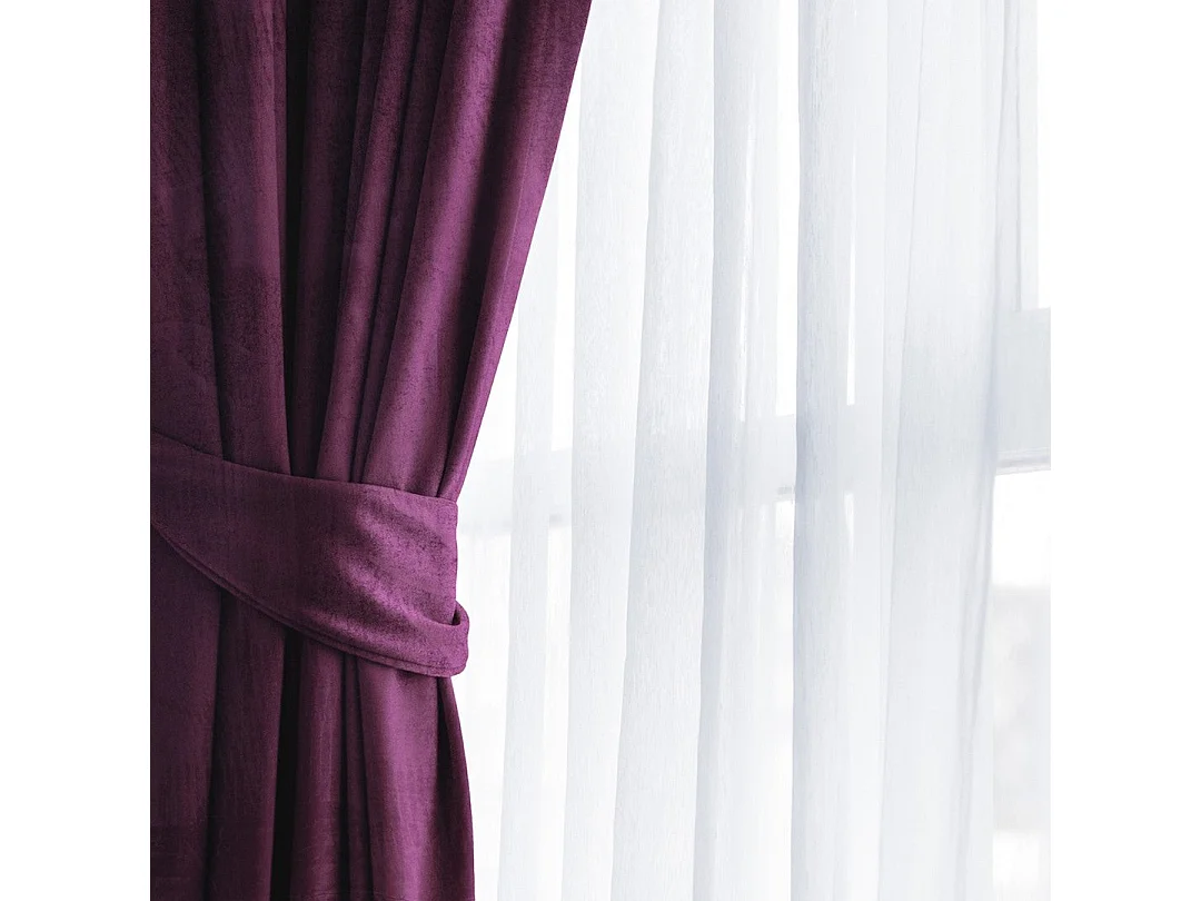Rideau VELVET violet velours 140x270 ameliahome