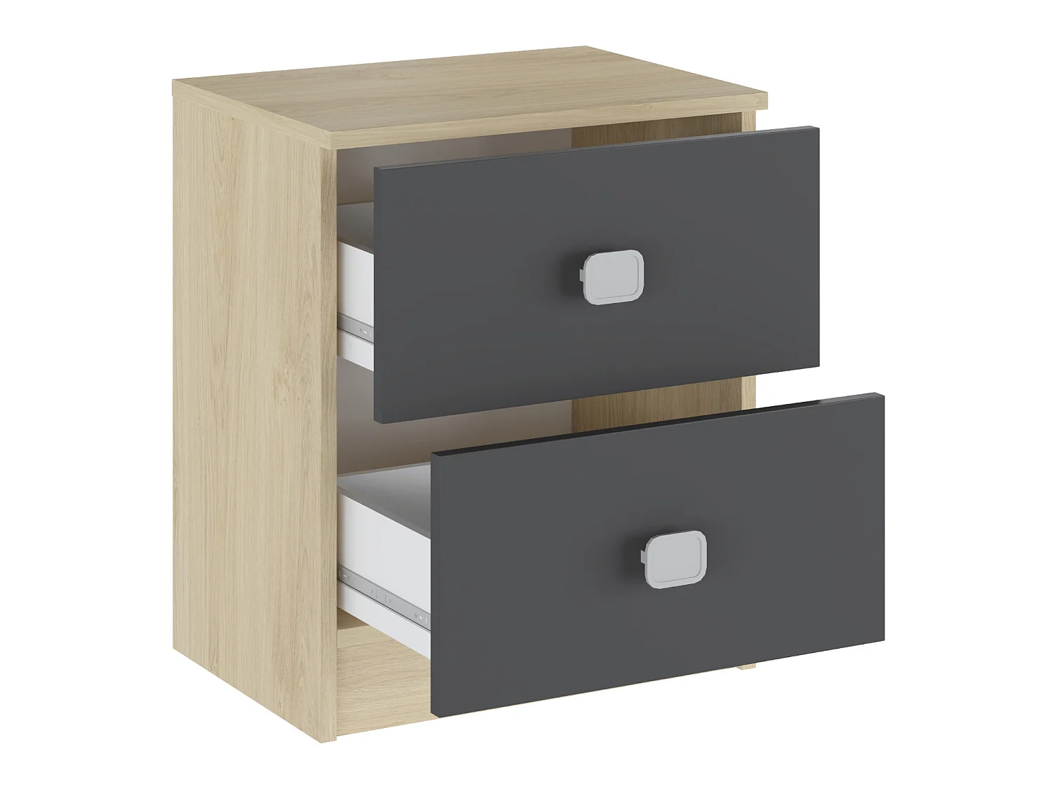 Table de chevet, table de nuit coloris puccini, graphite - Longueur 38,2 x Profondeur 33,5 x Hauteur 43,50 cm