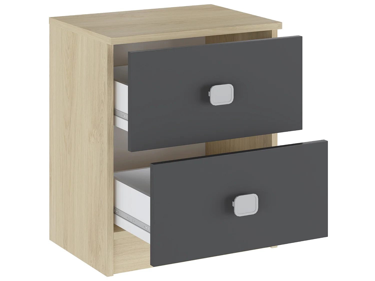 Table de chevet, table de nuit coloris puccini, graphite - Longueur 38,2 x Profondeur 33,5 x Hauteur 43,50 cm