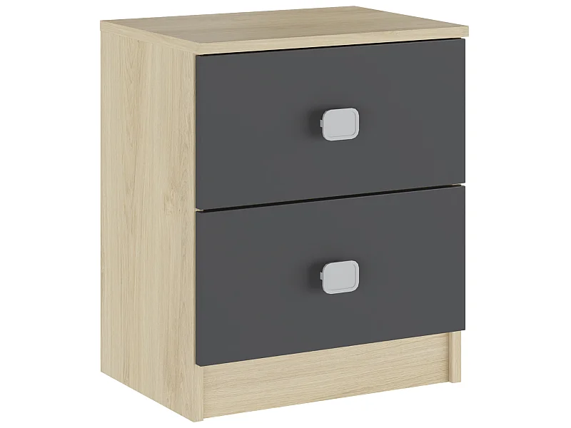 Table de chevet, table de nuit coloris puccini, graphite - Longueur 38,2 x Profondeur 33,5 x Hauteur 43,50 cm