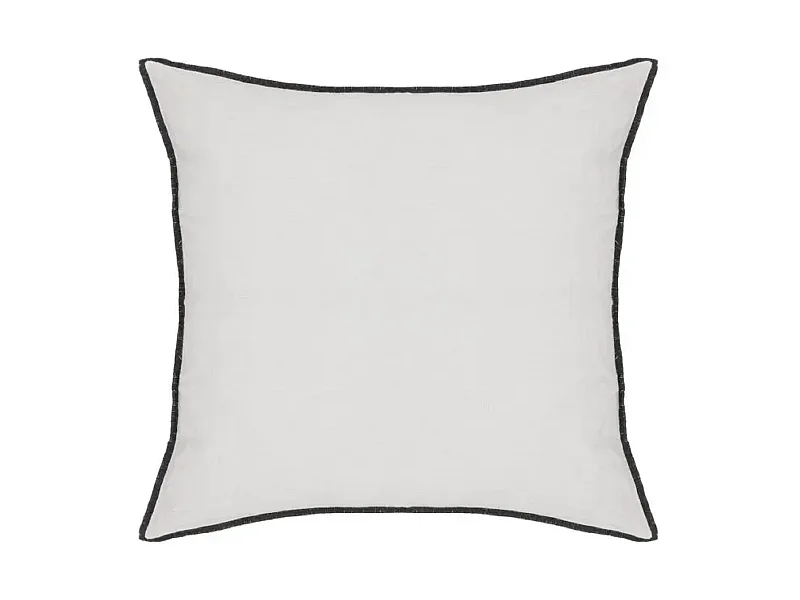 Lot de 6 coussin décoratif déhoussable en lin et coton coloris blanc - Longueur 45 x Profondeur 12 x Hauteur 45 cm