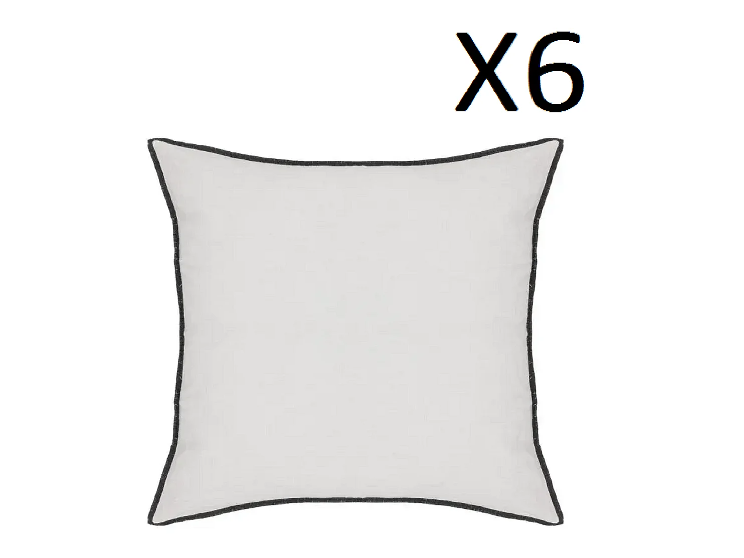 Lot de 6 coussin décoratif déhoussable en lin et coton coloris blanc - Longueur 45 x Profondeur 12 x Hauteur 45 cm