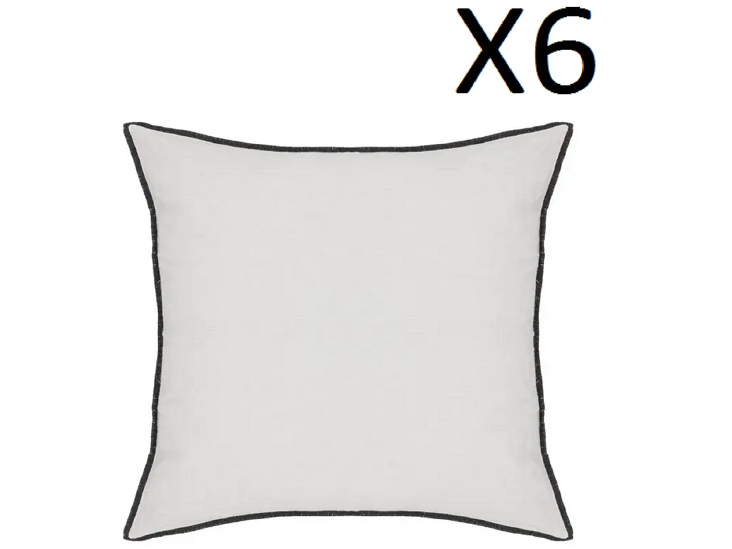 Lot de 6 coussin décoratif déhoussable en lin et coton coloris blanc - Longueur 45 x Profondeur 12 x Hauteur 45 cm