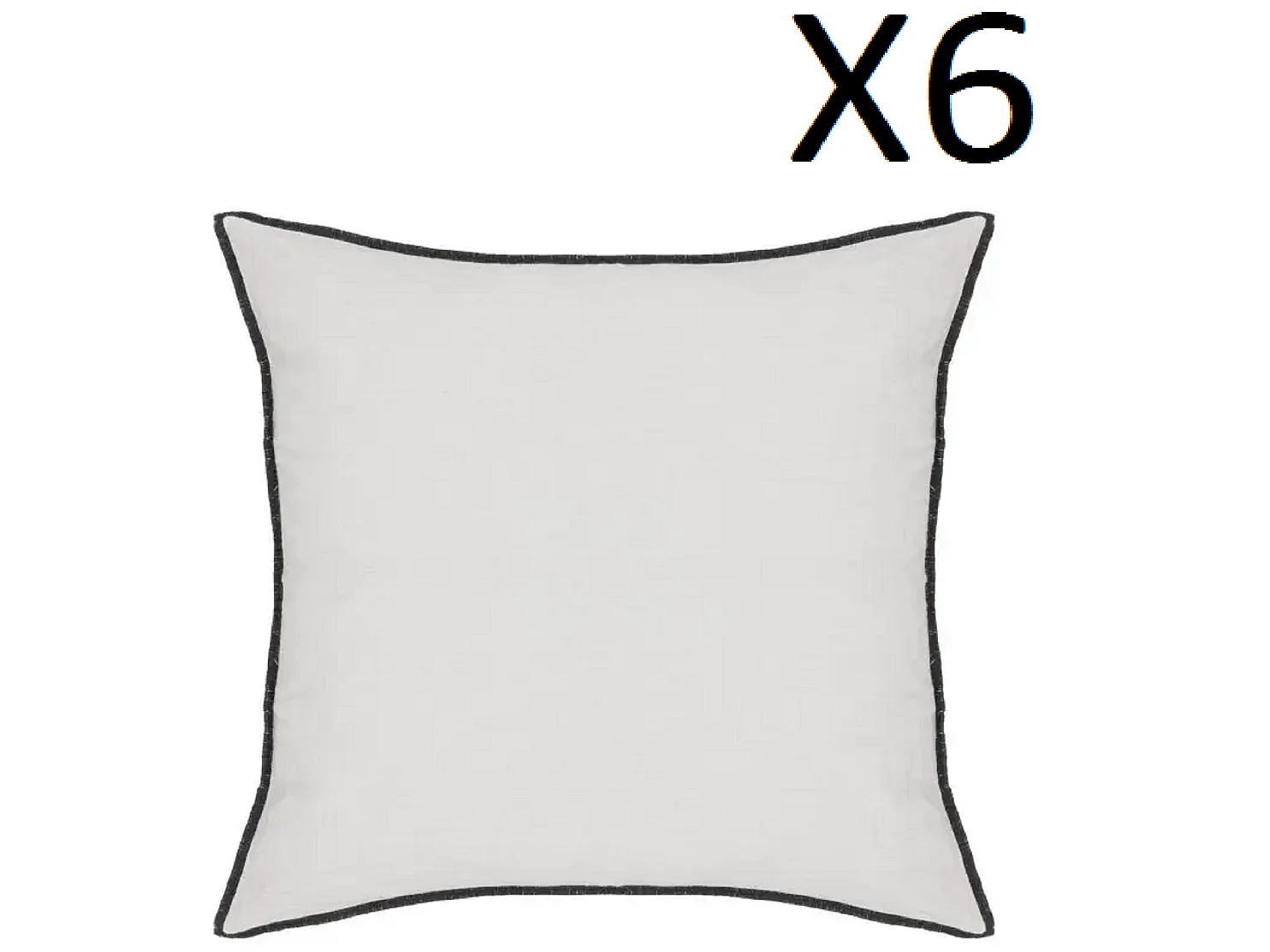 Lot de 6 coussin décoratif déhoussable en lin et coton coloris blanc - Longueur 45 x Profondeur 12 x Hauteur 45 cm