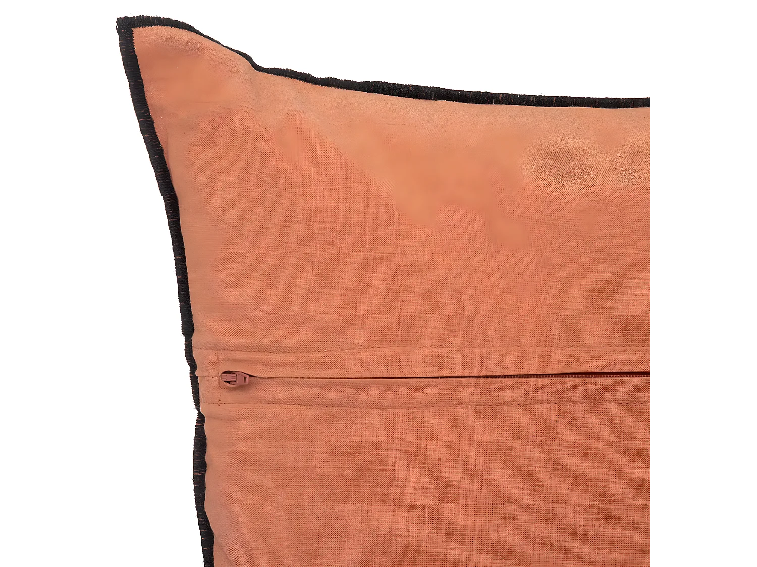 Lot de 6 coussin décoratif déhoussable en lin et coton rose terracotta - Longueur 45 x Profondeur 12 x Hauteur 45 cm