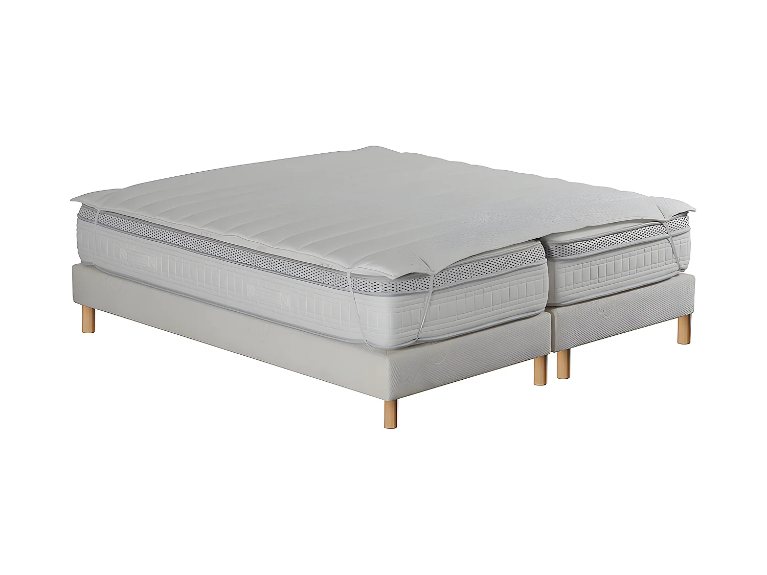 BELLECOUR LITERIE | Surmatelas WELLNESS 140x190 cm | Fibres creuses polyester