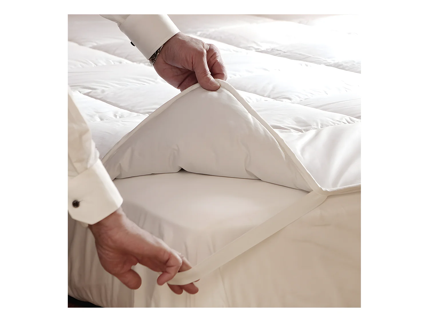 BELLECOUR LITERIE | Surmatelas WELLNESS 180x200 cm | Fibres creuses polyester