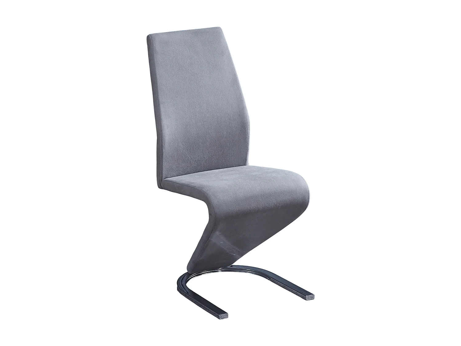 Lot de 6 chaises de salle à manger en jarama coloris gris avec pieds coloris chromé - Longueur 54  x profondeur 64 x hauteur 100 cm