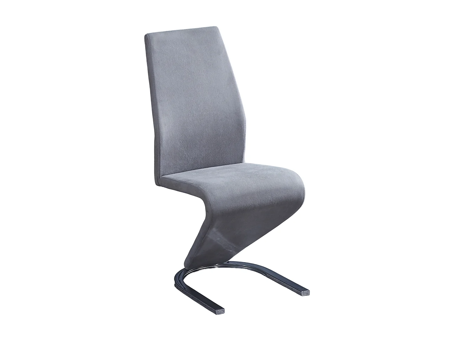 Lot de 4 chaises de salle à manger en jarama coloris gris avec pieds coloris chromé - Longueur 54  x profondeur 64 x hauteur 100 cm