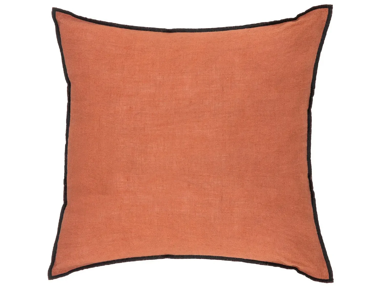 Lot de 2 coussin décoratif déhoussable en lin et coton rose terracotta - Longueur 45 x Profondeur 12 x Hauteur 45 cm