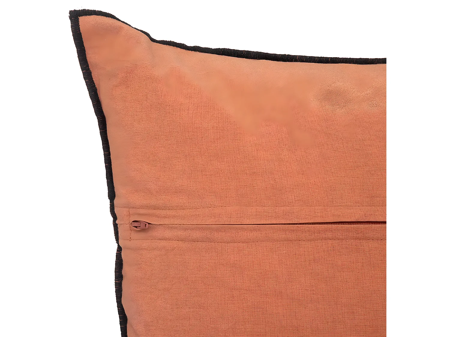 Lot de 2 coussin décoratif déhoussable en lin et coton rose terracotta - Longueur 45 x Profondeur 12 x Hauteur 45 cm