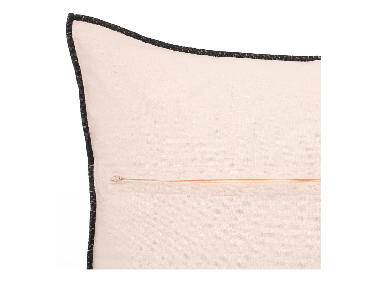 Lot de 2 coussin décoratif déhoussable en lin et coton coloris rose - Longueur 45 x Profondeur 12 x Hauteur 45 cm