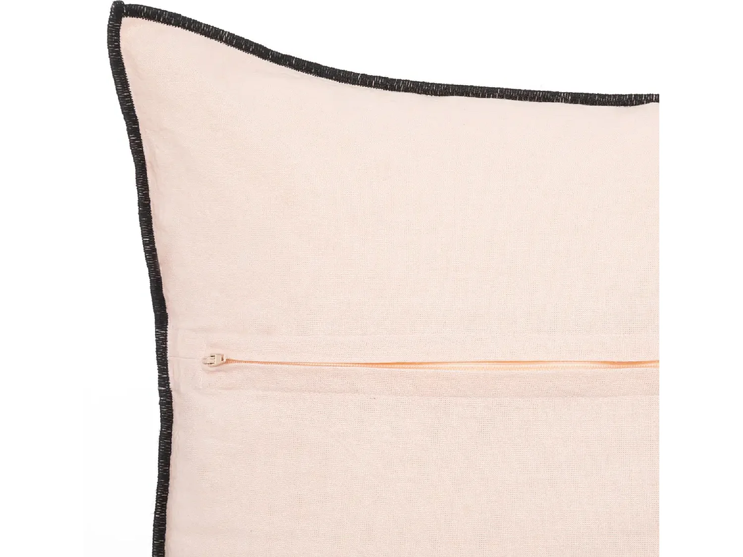 Lot de 2 coussin décoratif déhoussable en lin et coton coloris rose - Longueur 45 x Profondeur 12 x Hauteur 45 cm