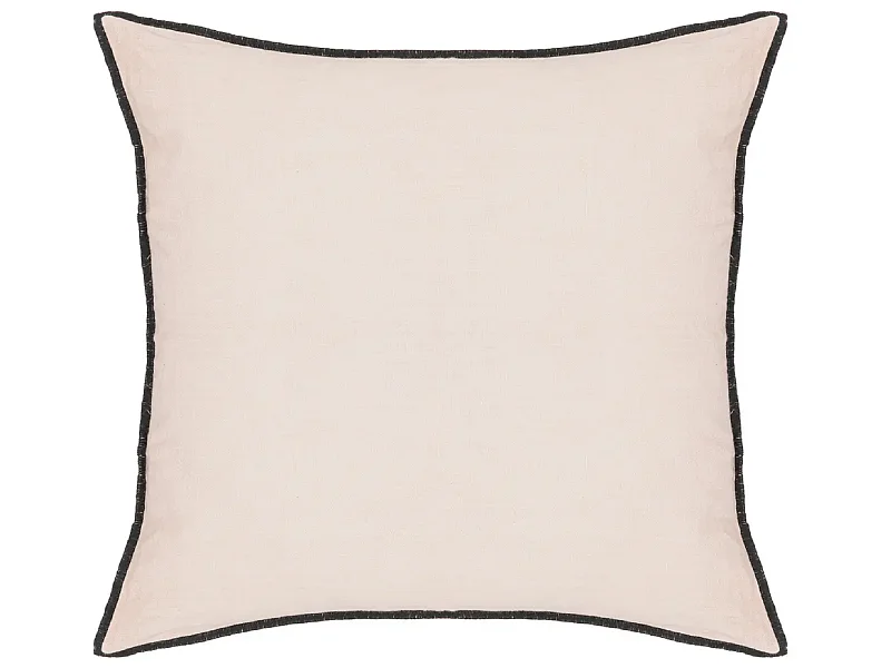Lot de 2 coussin décoratif déhoussable en lin et coton coloris rose - Longueur 45 x Profondeur 12 x Hauteur 45 cm