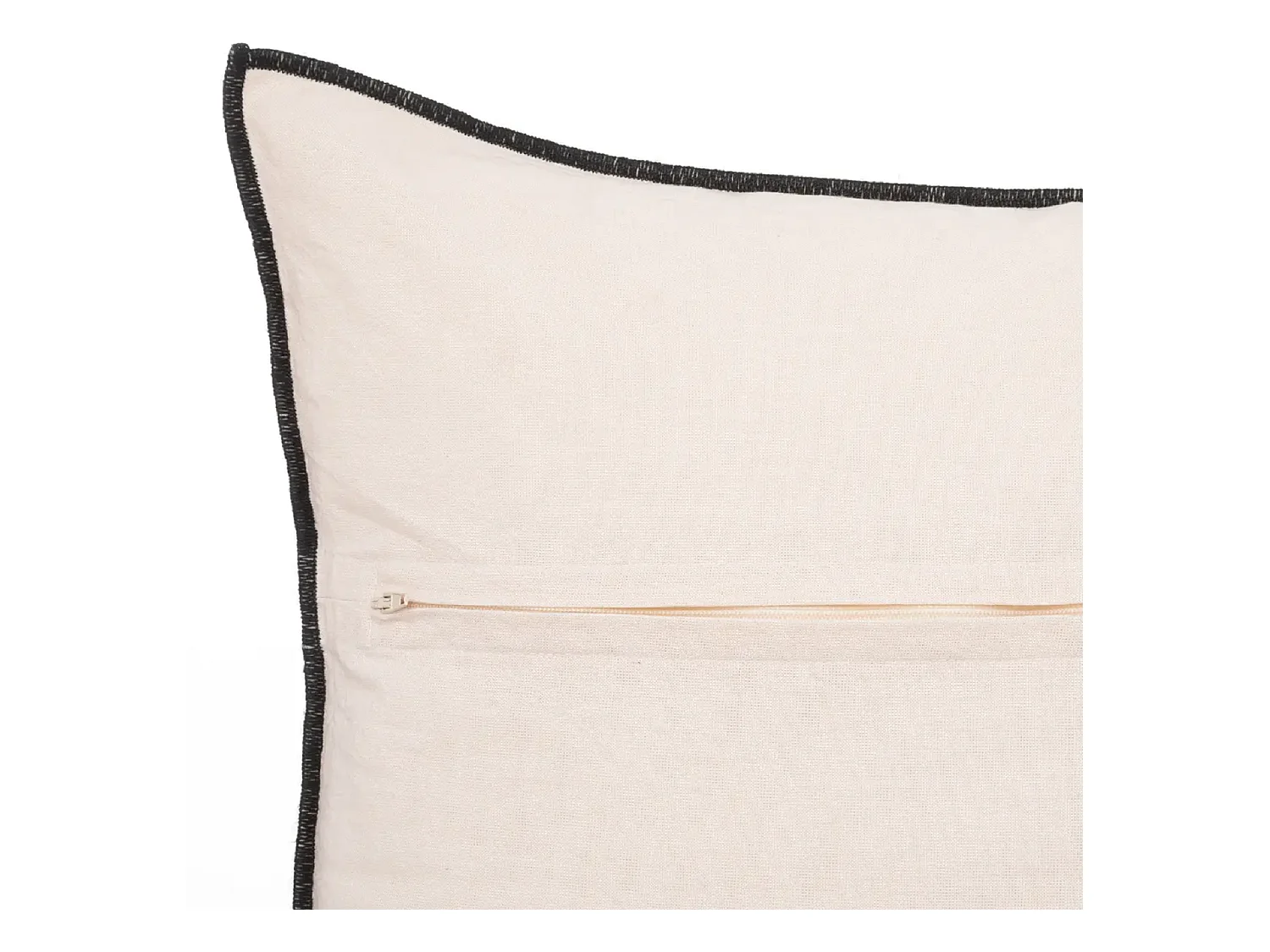 Lot de 4 coussin décoratif déhoussable en lin et coton coloris beige - Longueur 45 x Profondeur 12 x Hauteur 45 cm