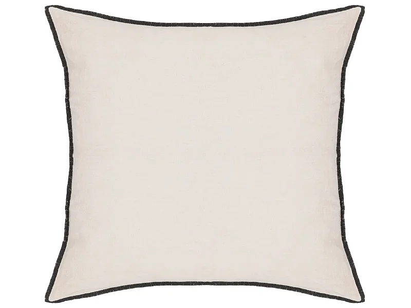 Lot de 4 coussin décoratif déhoussable en lin et coton coloris beige - Longueur 45 x Profondeur 12 x Hauteur 45 cm