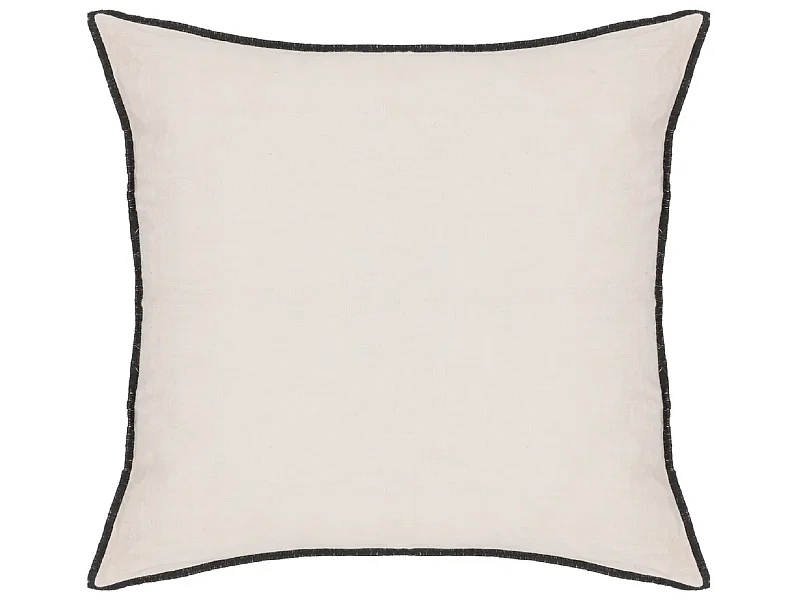 Lot de 4 coussin décoratif déhoussable en lin et coton coloris beige - Longueur 45 x Profondeur 12 x Hauteur 45 cm