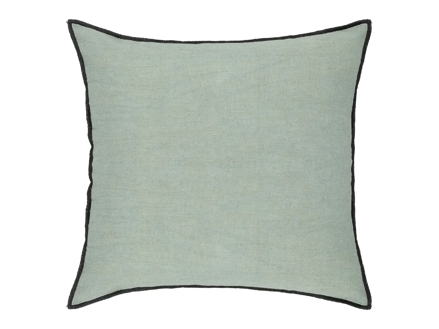 Lot de 4 coussin décoratif déhoussable en lin et coton coloris vert céladon - Longueur 45 x Profondeur 12 x Hauteur 45 cm