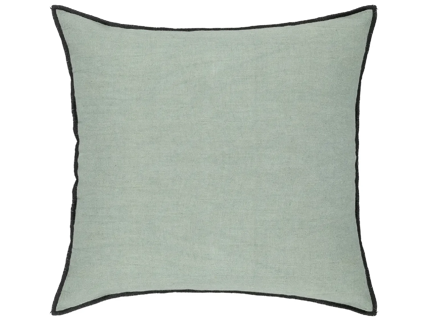 Lot de 2 coussin décoratif déhoussable en lin et coton coloris vert céladon - Longueur 45 x Profondeur 12 x Hauteur 45 cm