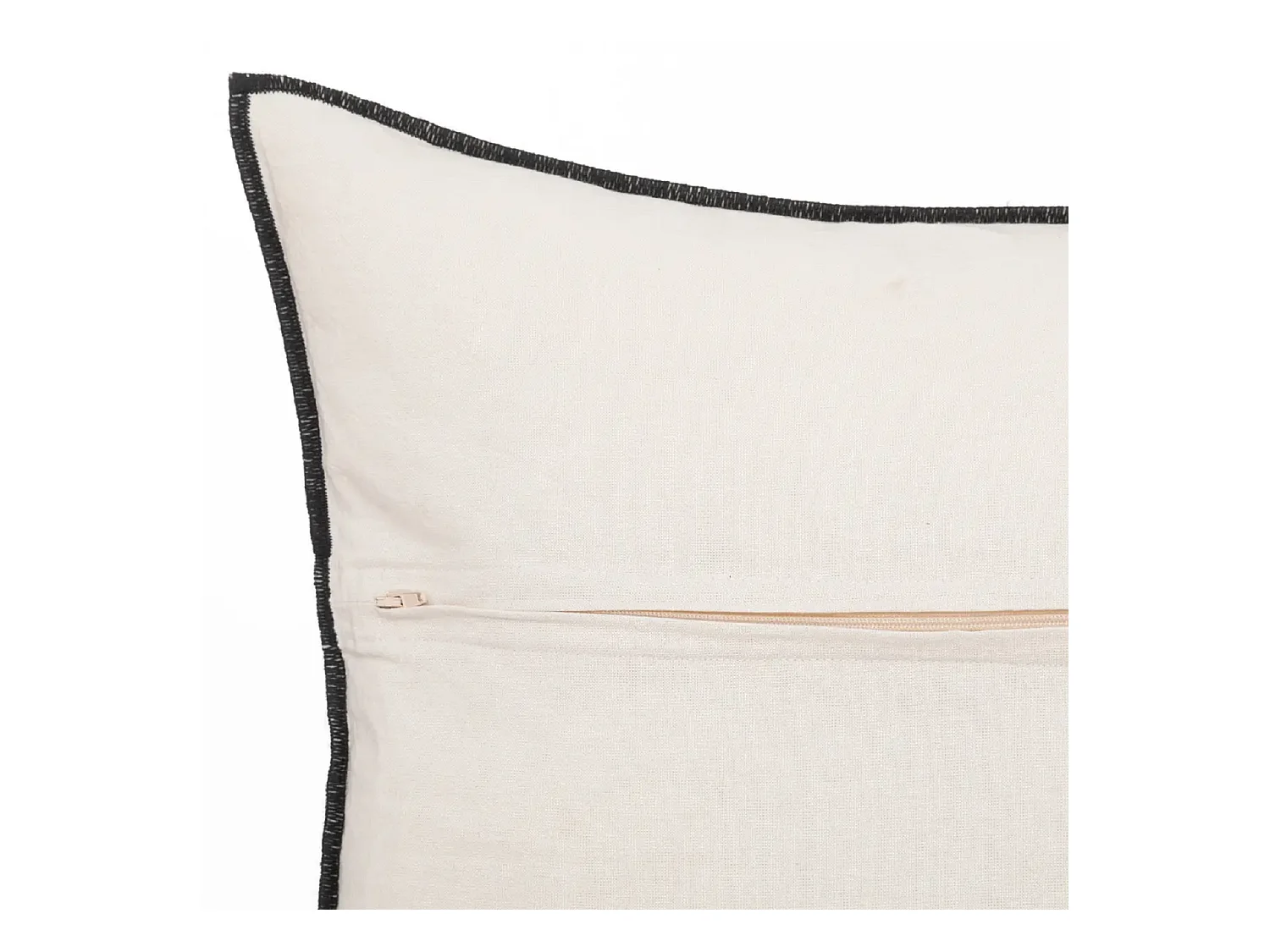 Lot de 4 coussin décoratif déhoussable en lin et coton coloris blanc - Longueur 45 x Profondeur 12 x Hauteur 45 cm