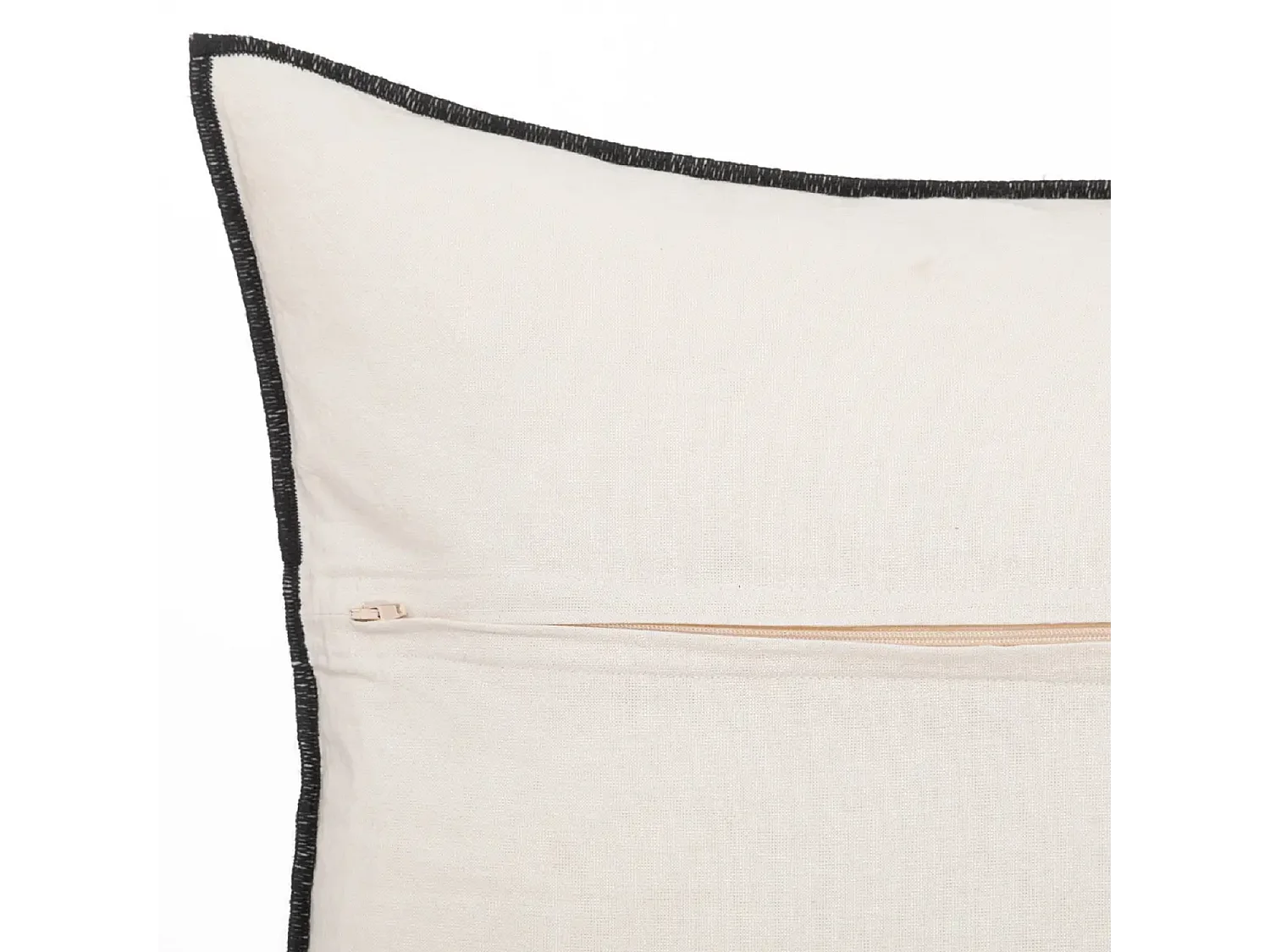 Lot de 4 coussin décoratif déhoussable en lin et coton coloris blanc - Longueur 45 x Profondeur 12 x Hauteur 45 cm