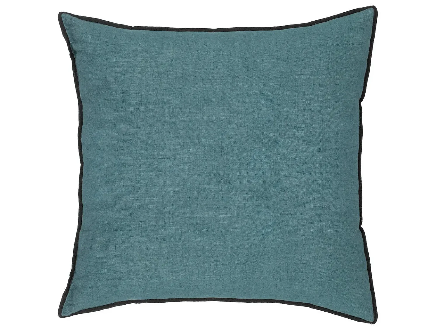 Lot de 4 coussin décoratif déhoussable en lin et coton coloris bleu canard - Longueur 45 x Profondeur 12 x Hauteur 45 cm