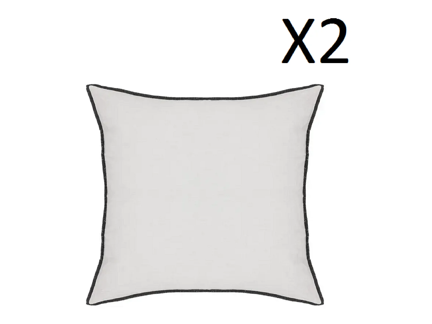 Lot de 2 coussin décoratif déhoussable en lin et coton coloris blanc - Longueur 45 x Profondeur 12 x Hauteur 45 cm