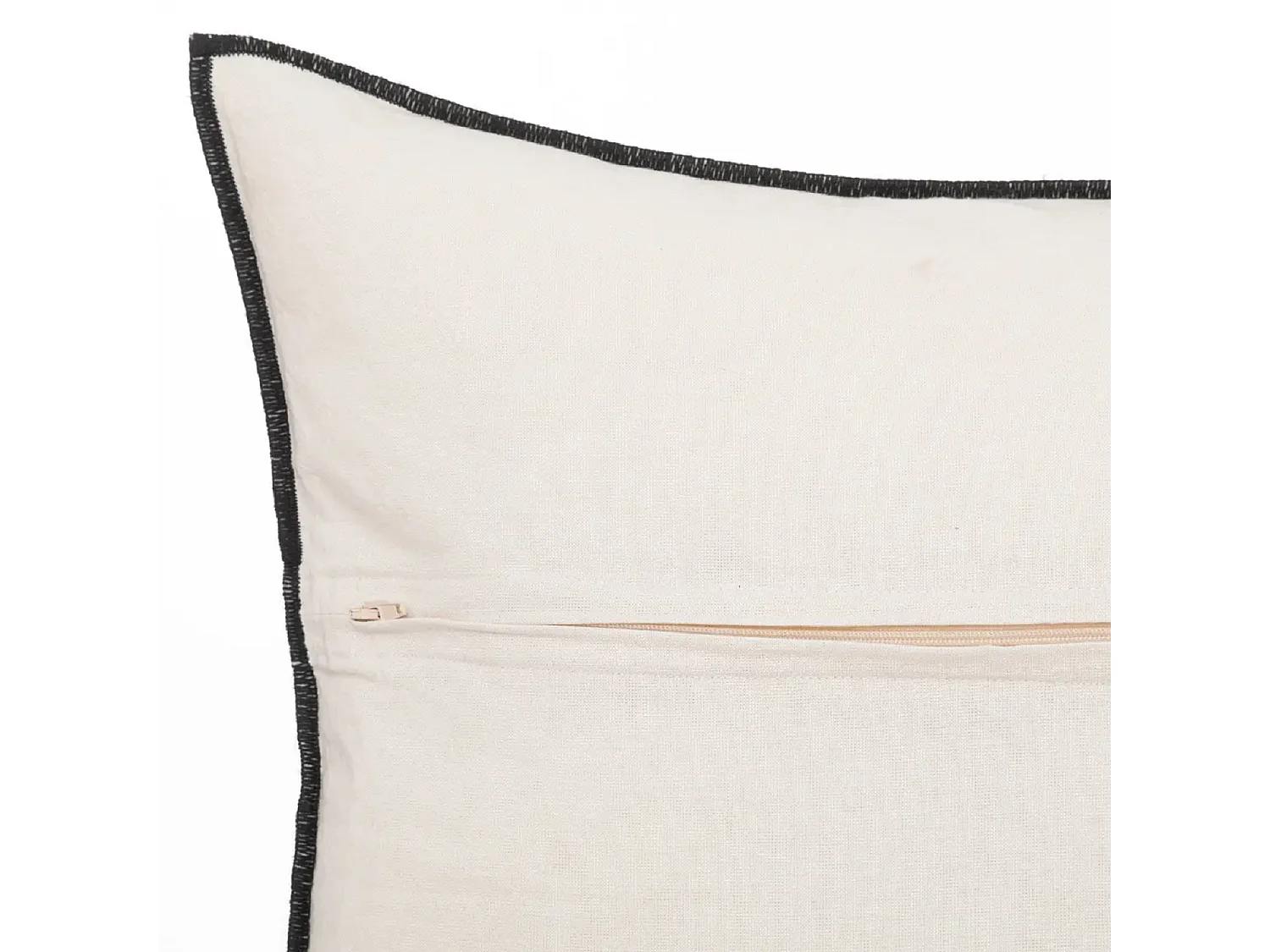 Lot de 2 coussin décoratif déhoussable en lin et coton coloris blanc - Longueur 45 x Profondeur 12 x Hauteur 45 cm