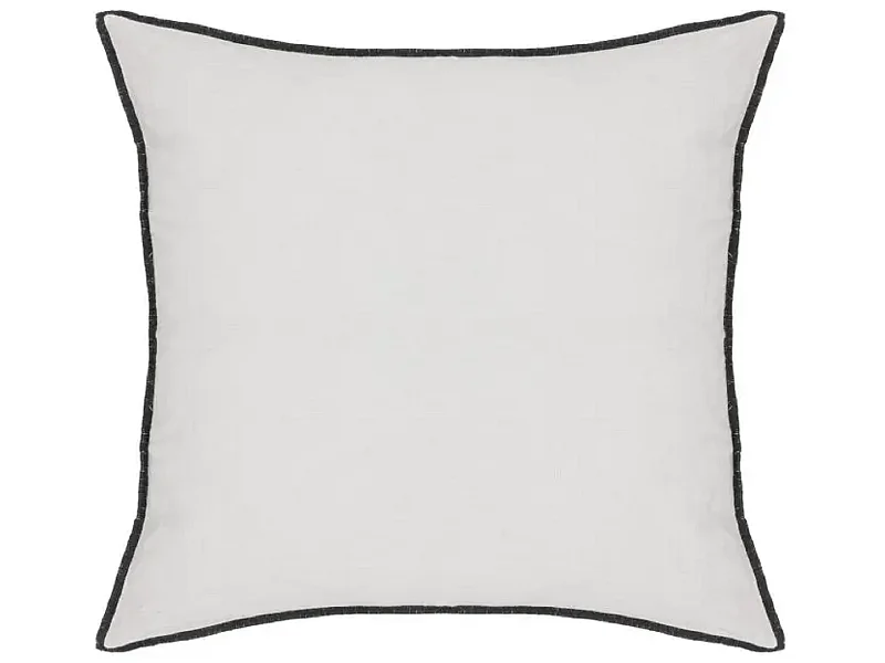 Lot de 2 coussin décoratif déhoussable en lin et coton coloris blanc - Longueur 45 x Profondeur 12 x Hauteur 45 cm