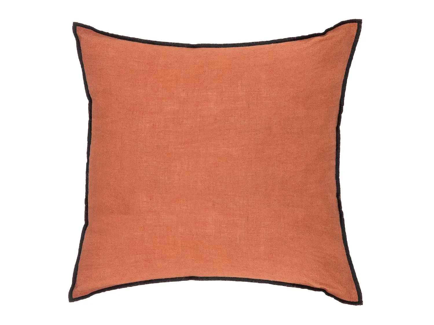 Lot de 4 coussin décoratif déhoussable en lin et coton rose terracotta - Longueur 45 x Profondeur 12 x Hauteur 45 cm