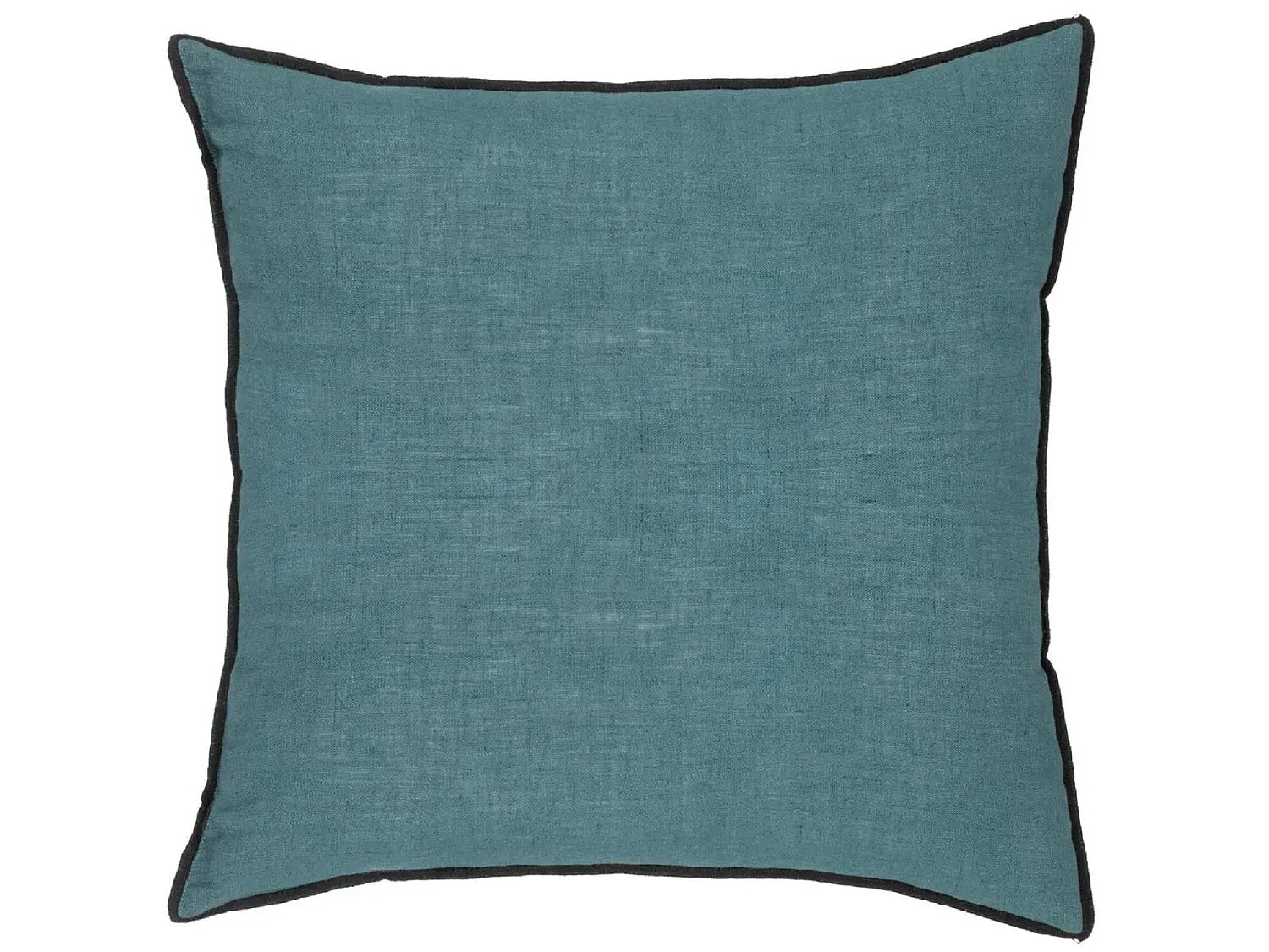 Lot de 2 coussin décoratif déhoussable en lin et coton coloris bleu canard - Longueur 45 x Profondeur 12 x Hauteur 45 cm