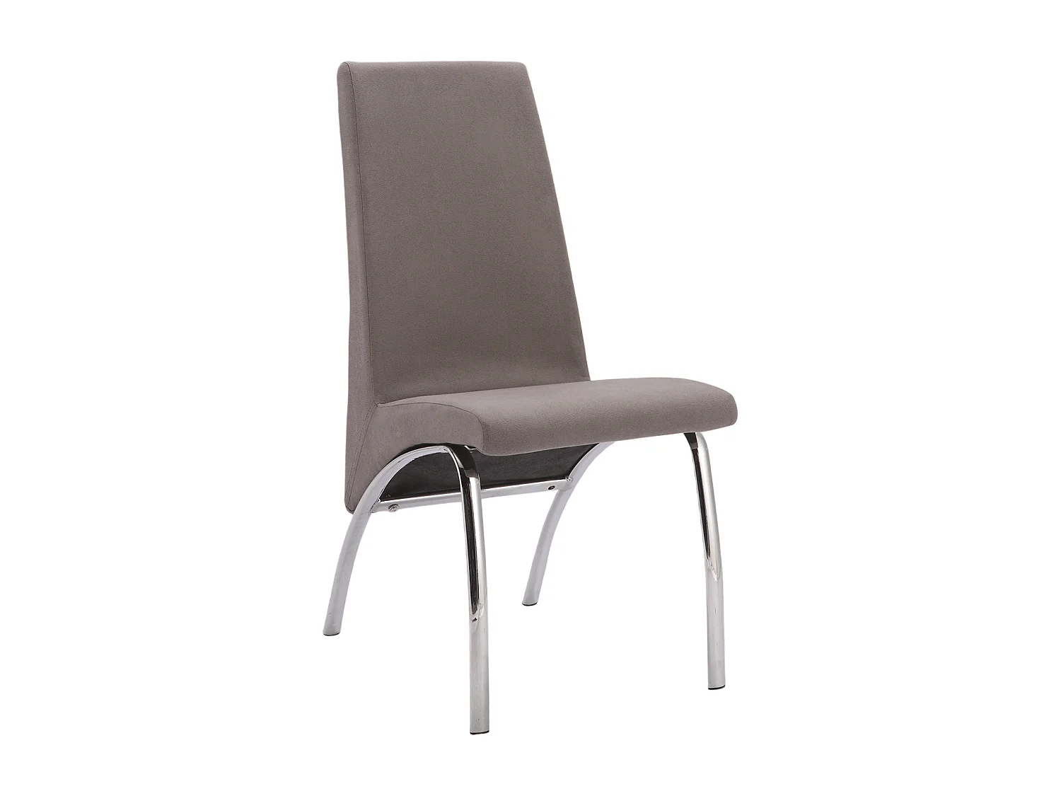 Lot de 4 chaises de salle à manger en jarama coloris gris avec pieds coloris chromé - Longueur 44  x profondeur 61 x hauteur 95 cm
