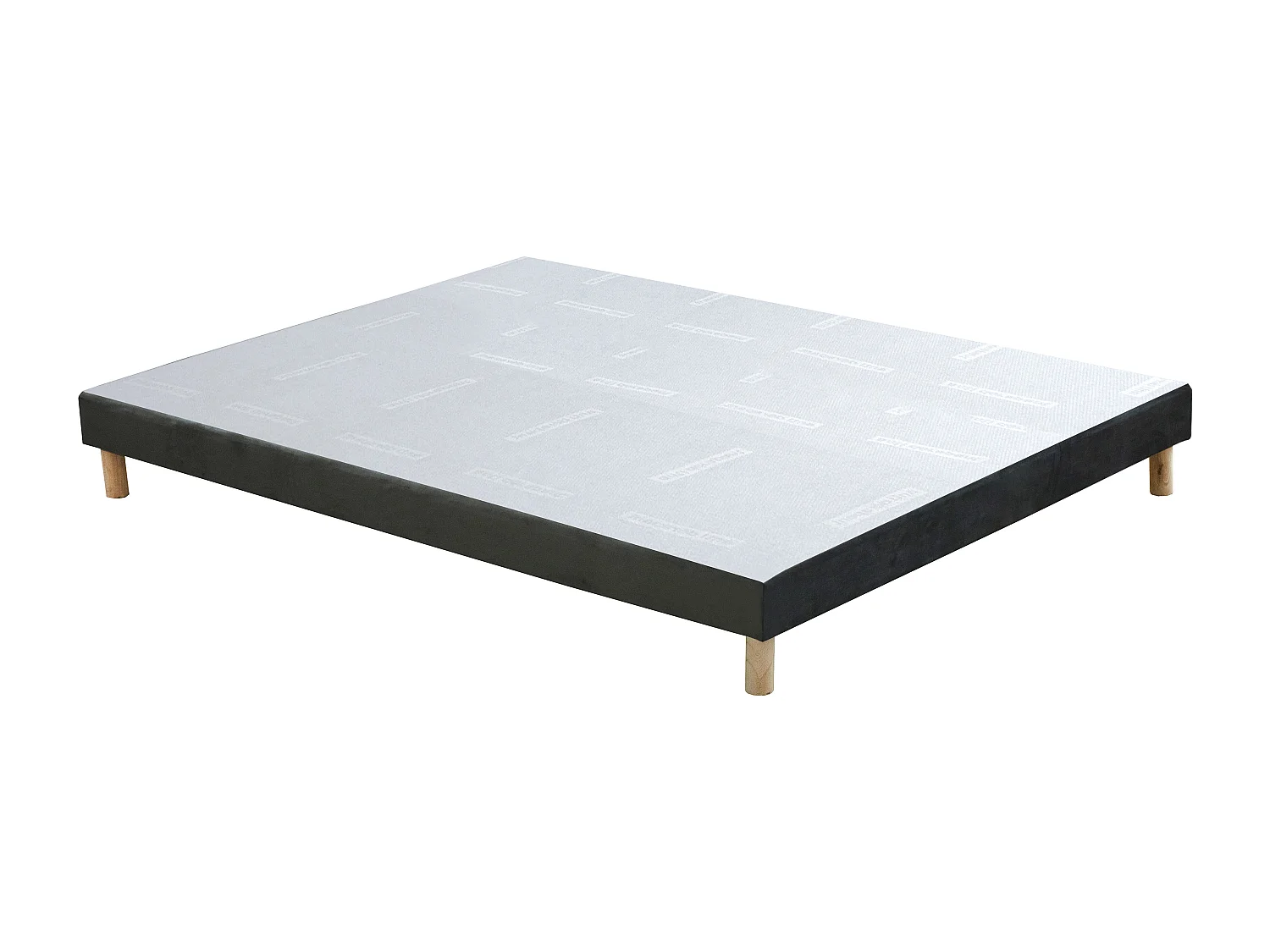 Sommier déco tapissier 160 x 200 cm velours gris - SOBEK de YSMÉE
