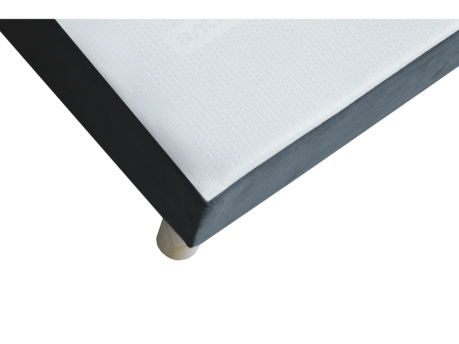 Sommier déco tapissier 160 x 200 cm velours gris - SOBEK de YSMÉE