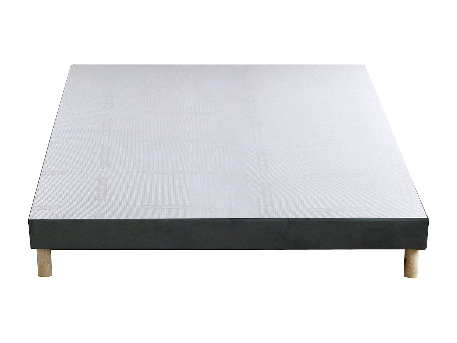 Sommier déco tapissier 160 x 200 cm velours gris - SOBEK de YSMÉE