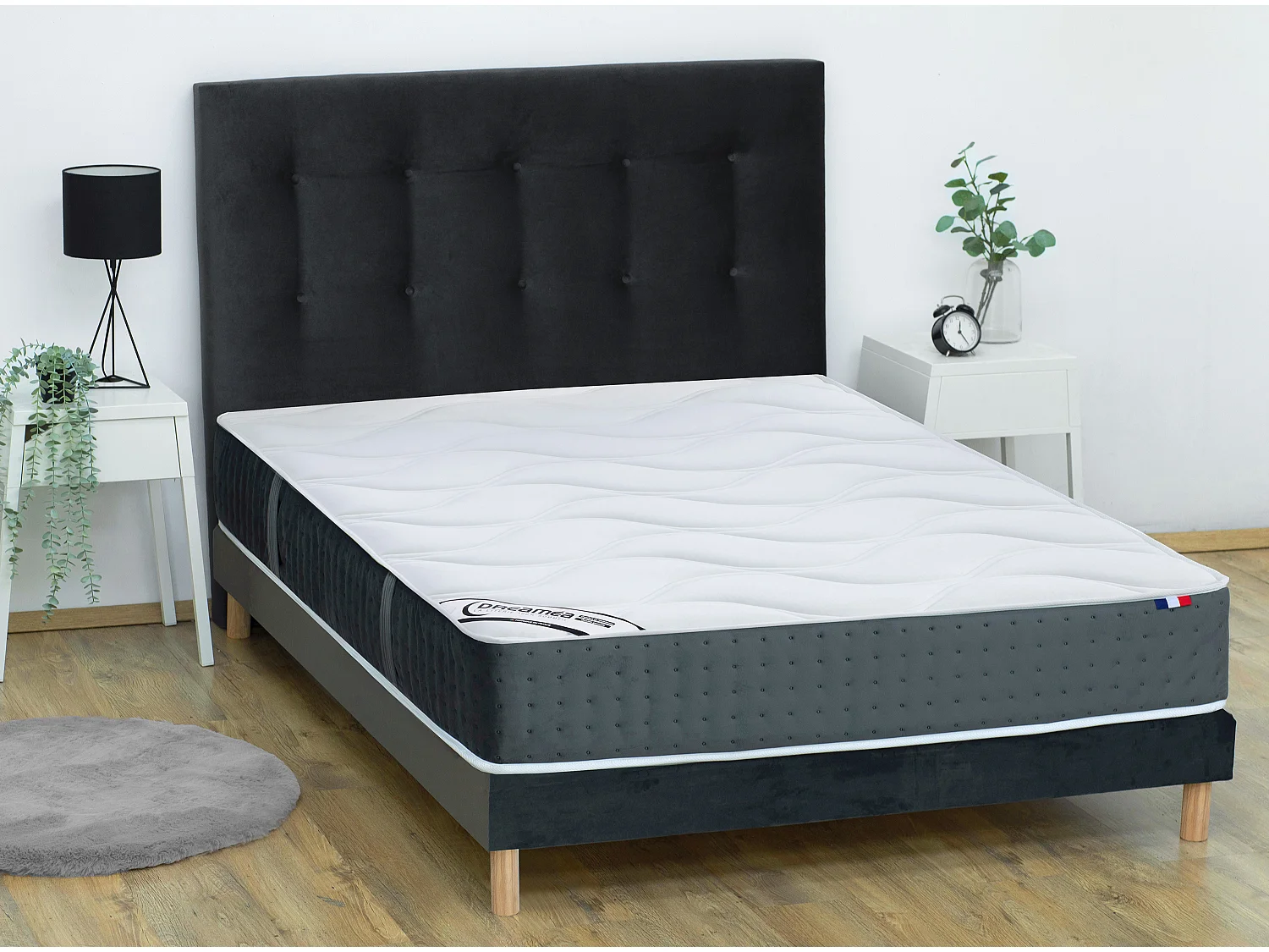 Matelas 140 x 190 cm hybride ressorts ensachés 7 zones et mémoire de forme ép.25cm - TIAMAT de DREAMEA