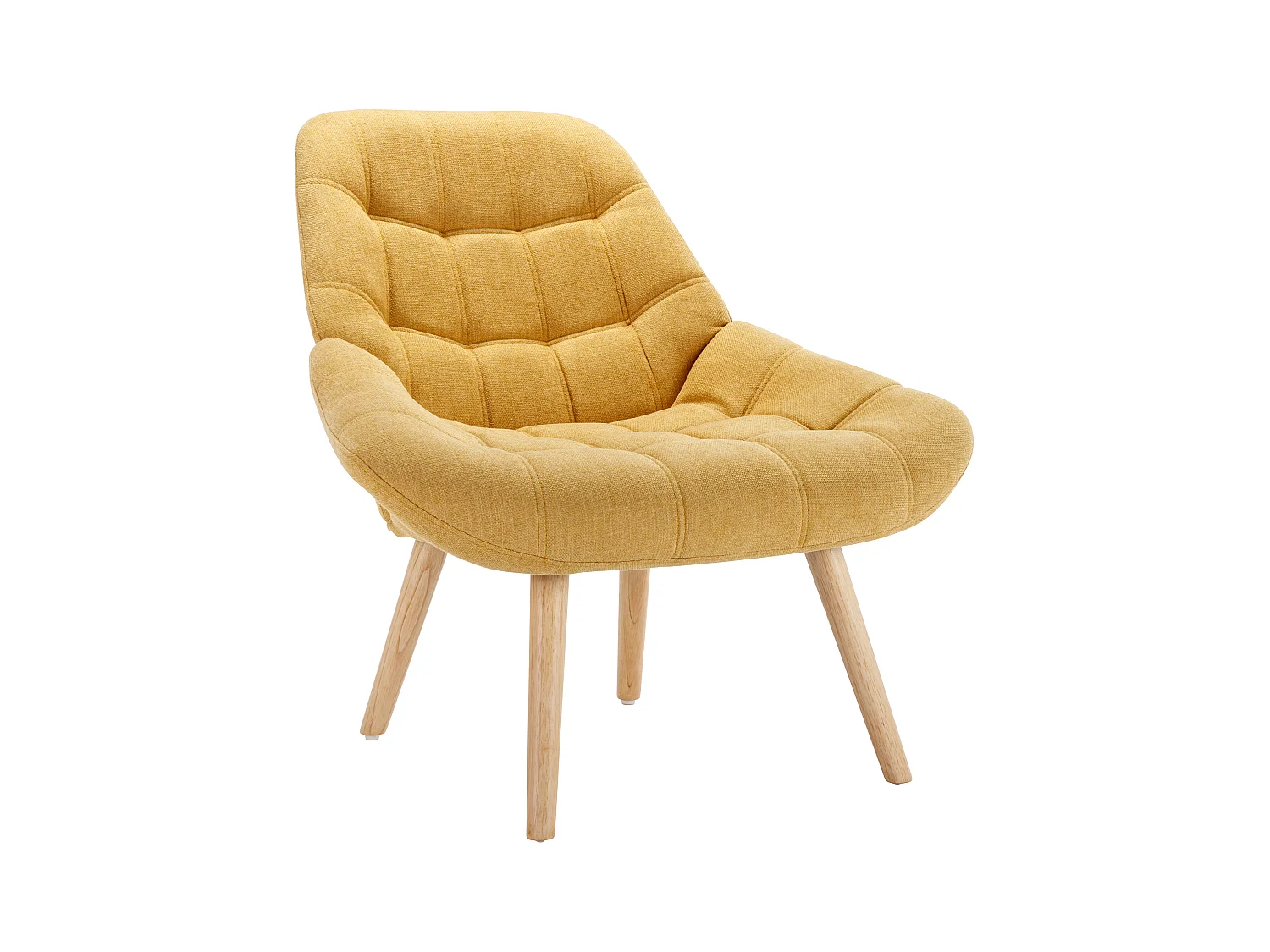 Fauteuil van mosterdgele stof LUOSTO