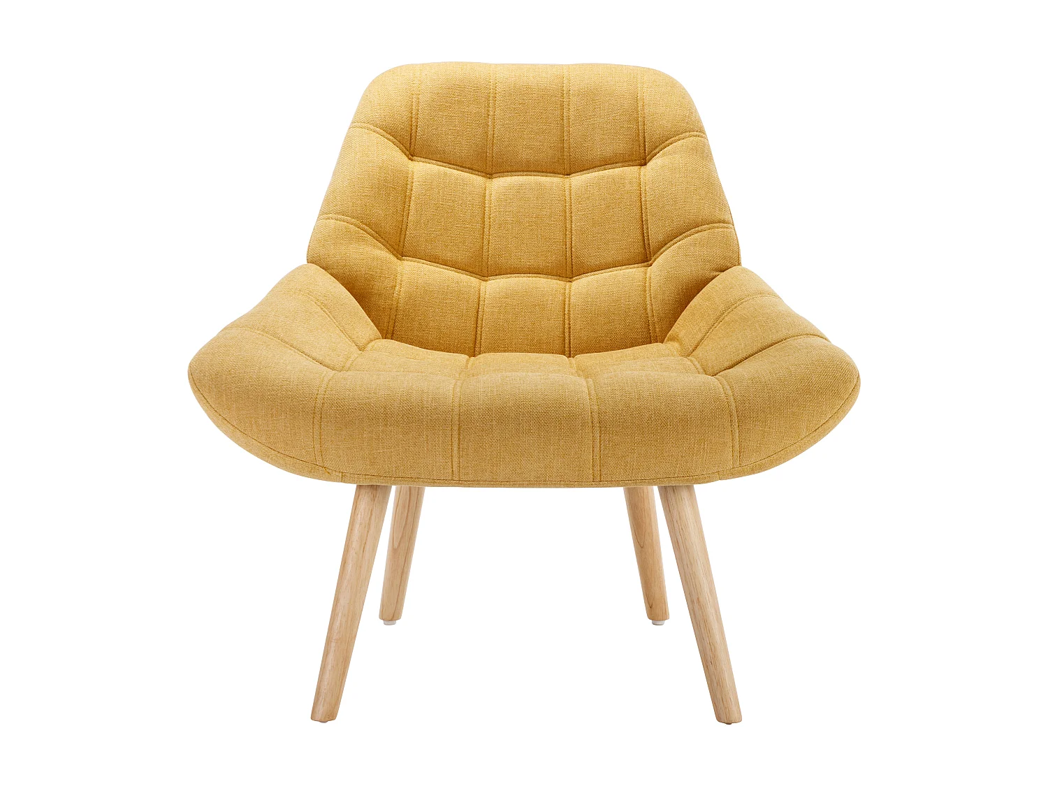 Poltrona em tecido amarelo mostarda - LUOSTO