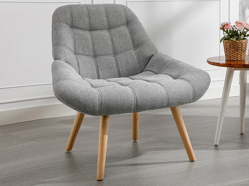 Fauteuil en tissu gris LUOSTO