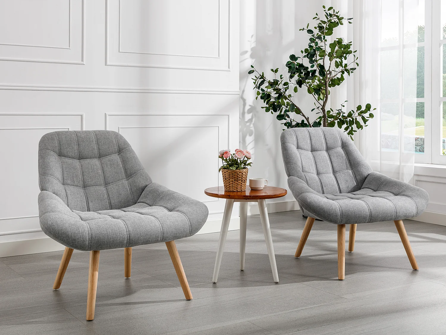 Fauteuil en tissu gris LUOSTO