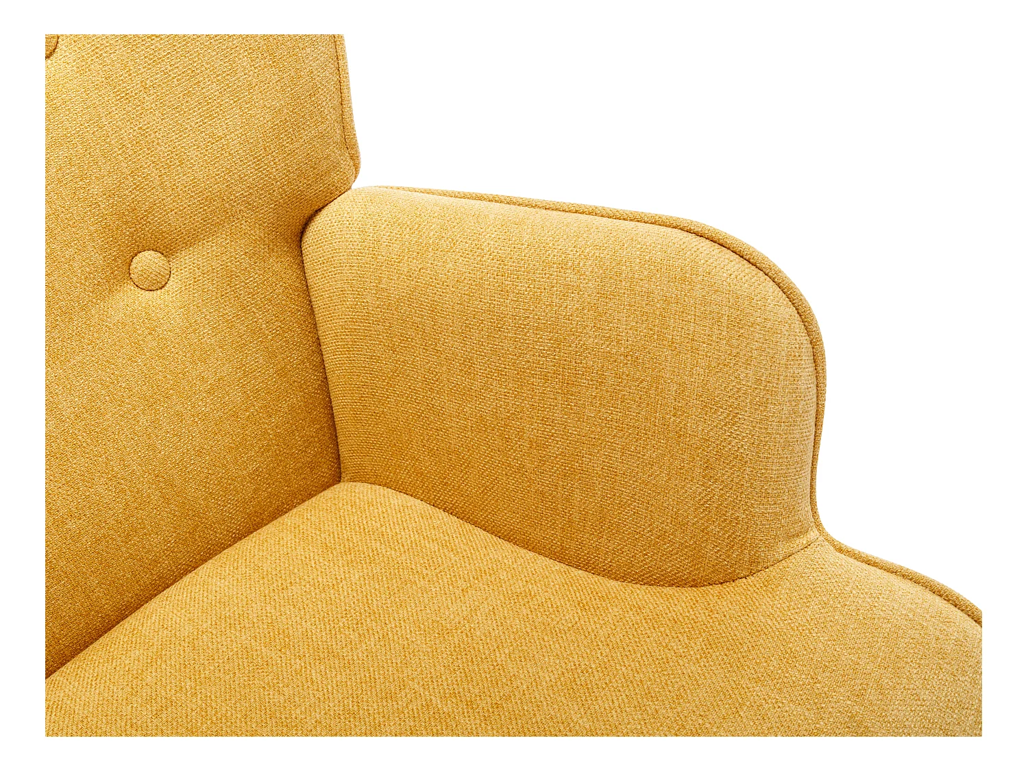 Fauteuil à bascule en tissu chiné jaune moutarde ELMINA II