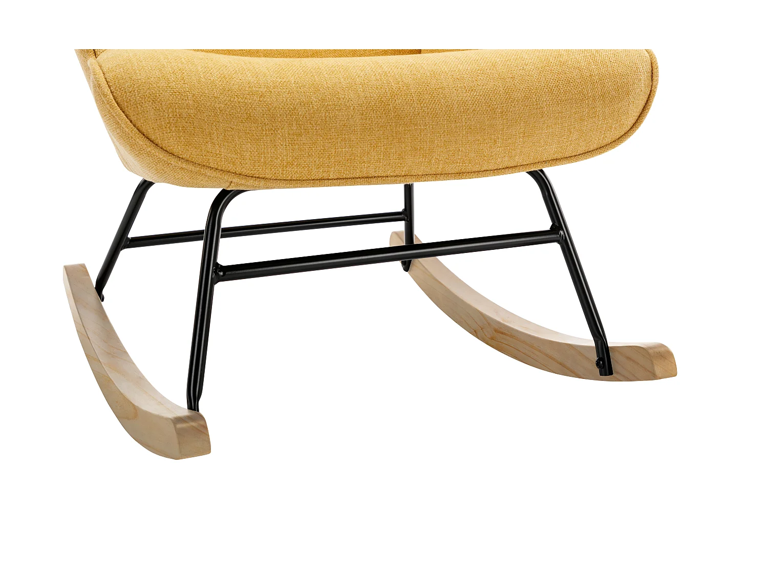 Fauteuil à bascule en tissu chiné jaune moutarde ELMINA II