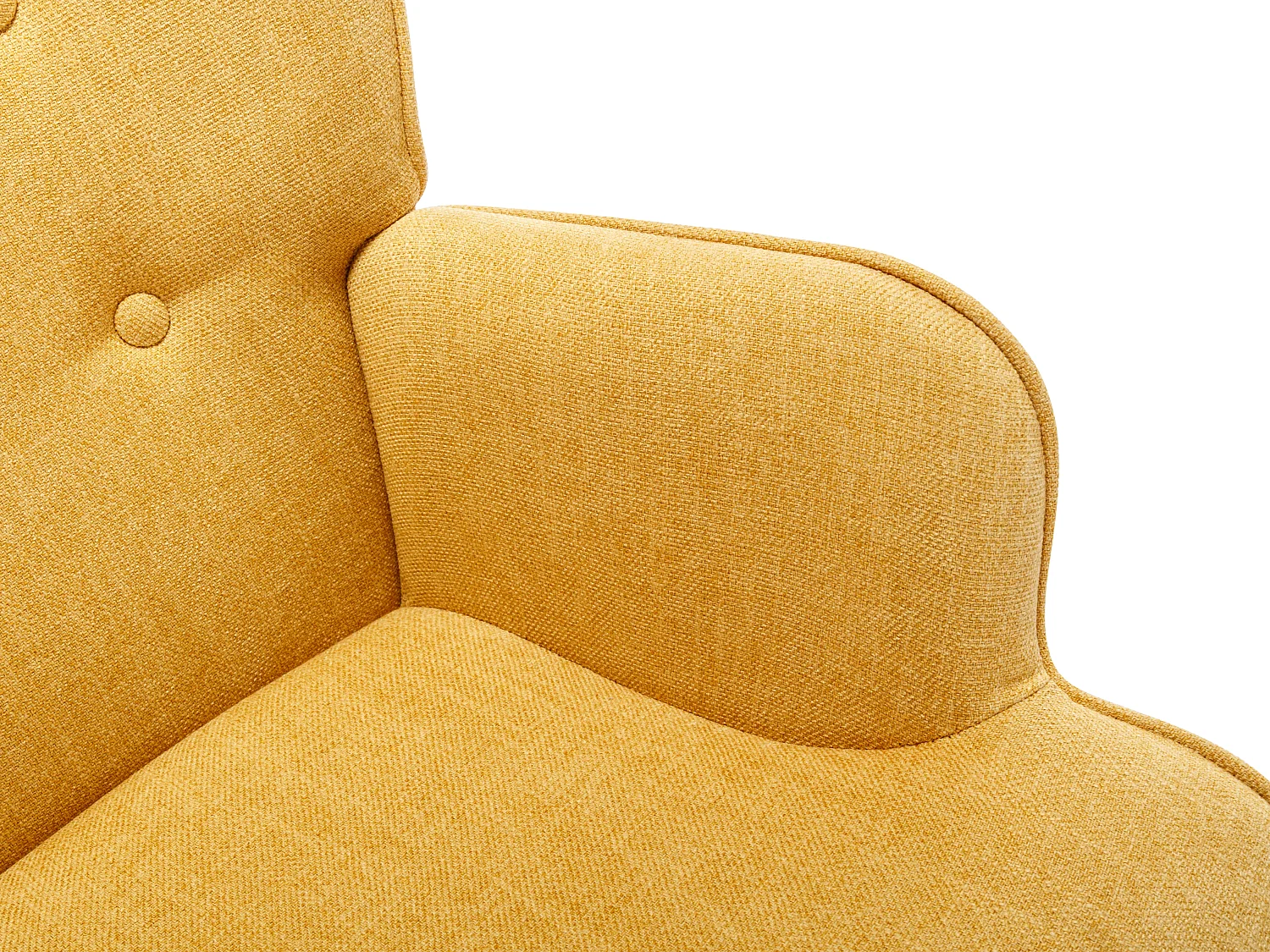Fauteuil à bascule en tissu chiné jaune moutarde ELMINA II