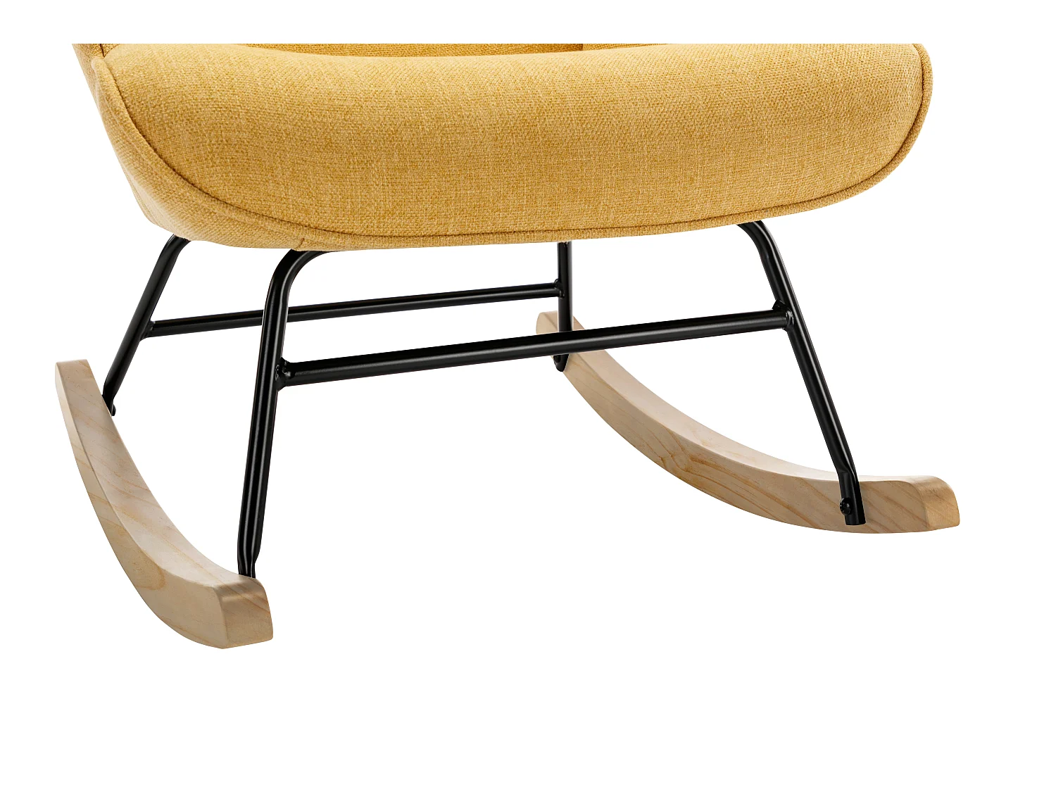 Fauteuil à bascule en tissu chiné jaune moutarde ELMINA II