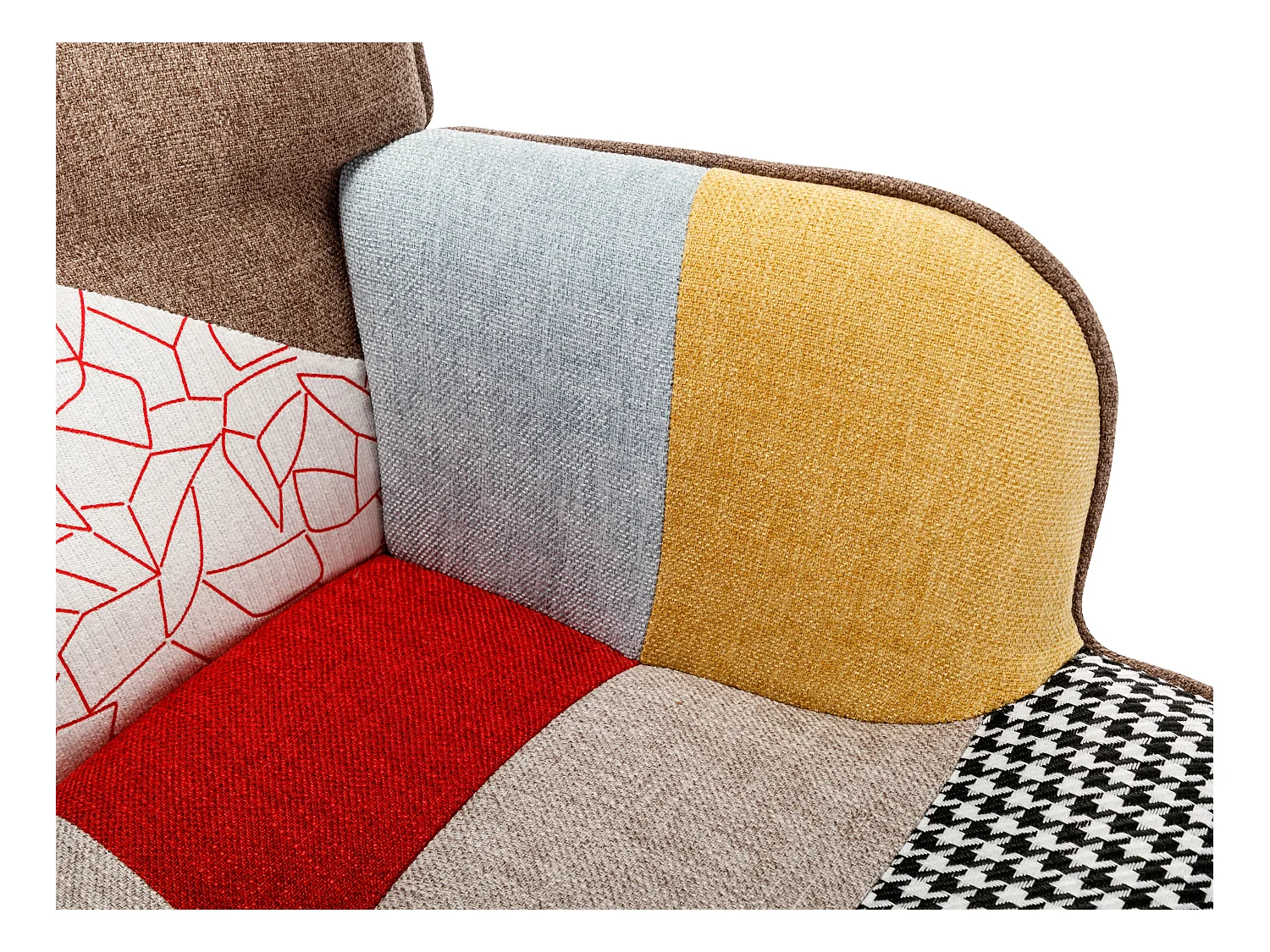 Fauteuil en tissu patchwork VATELY