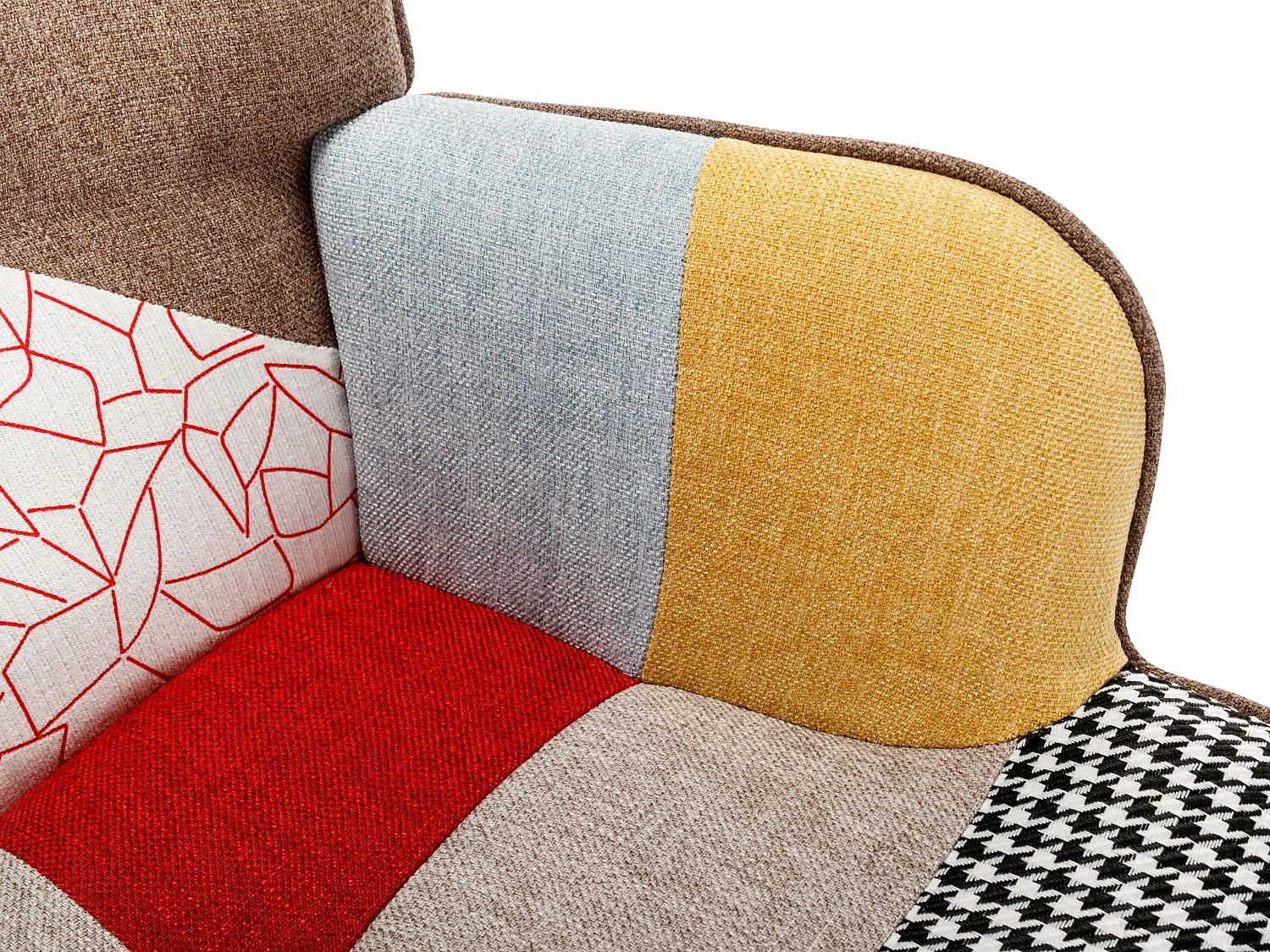 Fauteuil en tissu patchwork VATELY